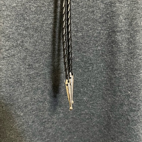 Very nice polished leopard skin agate heart bola tie, bolo tie - Picture 3 of 5